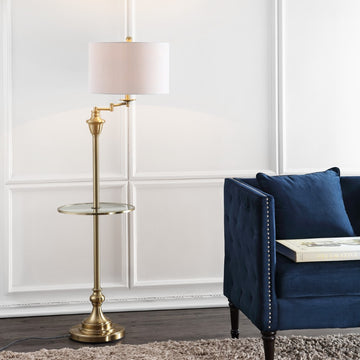 Cora 60" Metal/Glass LED Side Table and Floor Lamp - JONATHAN Y
